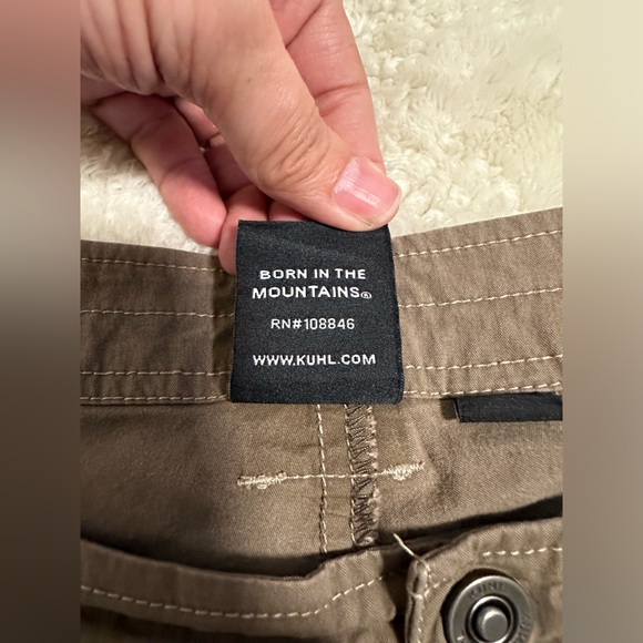 Kuhl Shorts Womens 12 Cargo Olive Green Vintage Patinadye Hiking Outdoor Casual - Picture 9 of 9